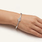 Elegant Anchor Arrow Crystal Bangle – Silver-Tone Fashion Bracelet for Women