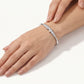 Silver Bow-Inspired Baguette Stone Bracelet