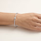 Elegant Floral Sparkle Bangle – Sterling Silver Finish with Brilliant CZ Stones