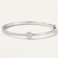 Elegant Floral Sparkle Bangle – Sterling Silver Finish with Brilliant CZ Stones