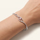 Pink Rose Quartz Inspired Infinity Crystal Bracelet – Silver Tone