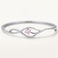 Pink Rose Quartz Inspired Infinity Crystal Bracelet – Silver Tone