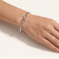 Elegant Silver Black Stone Link Bracelet