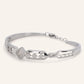 Geometric Diamond Accent Bracelet – Elegant Silver-Tone Link Bracelet