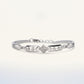 Geometric Diamond Accent Bracelet – Elegant Silver-Tone Link Bracelet