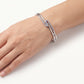 Blue Sapphire-Style Pavé Bangle Bracelet – Elegant Interlocking Design