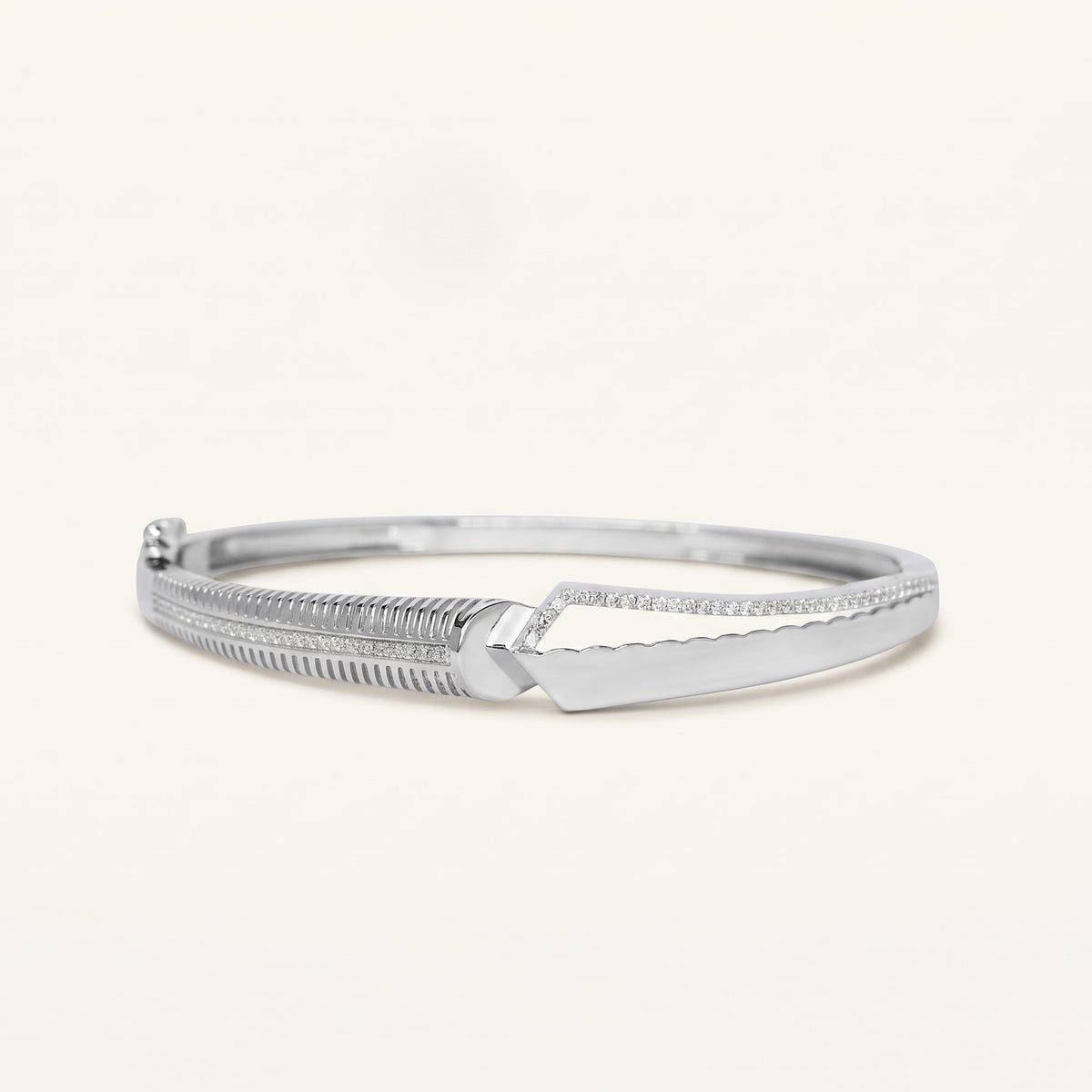 Sculpted Edge Pavé Cuff Bracelet