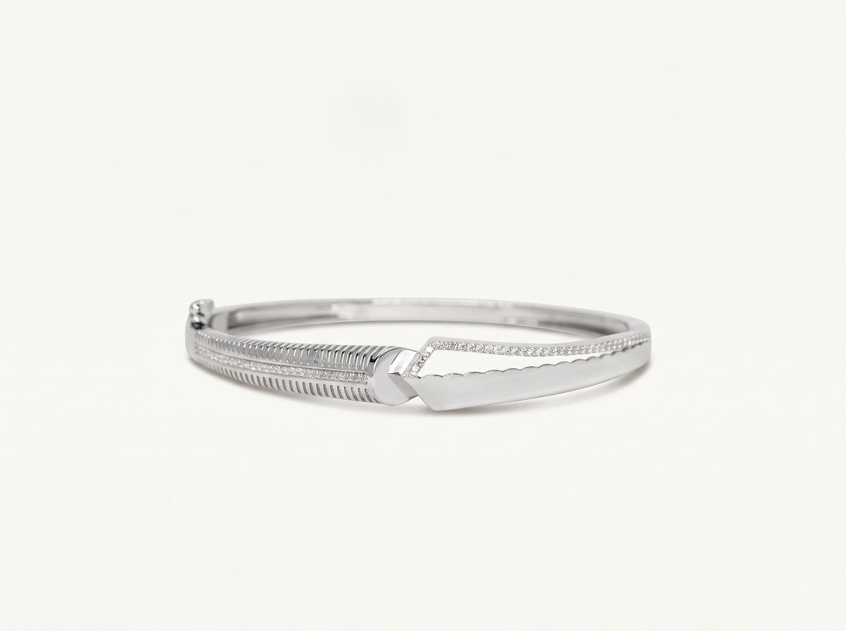 Sculpted Edge Pavé Cuff Bracelet