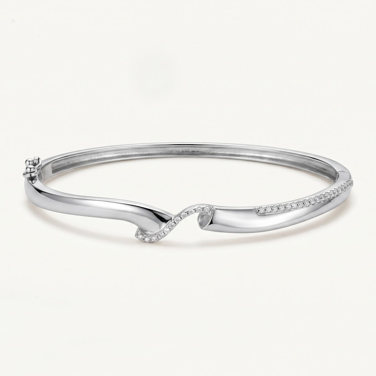 Elegant Wave Pavé Cuff Bracelet