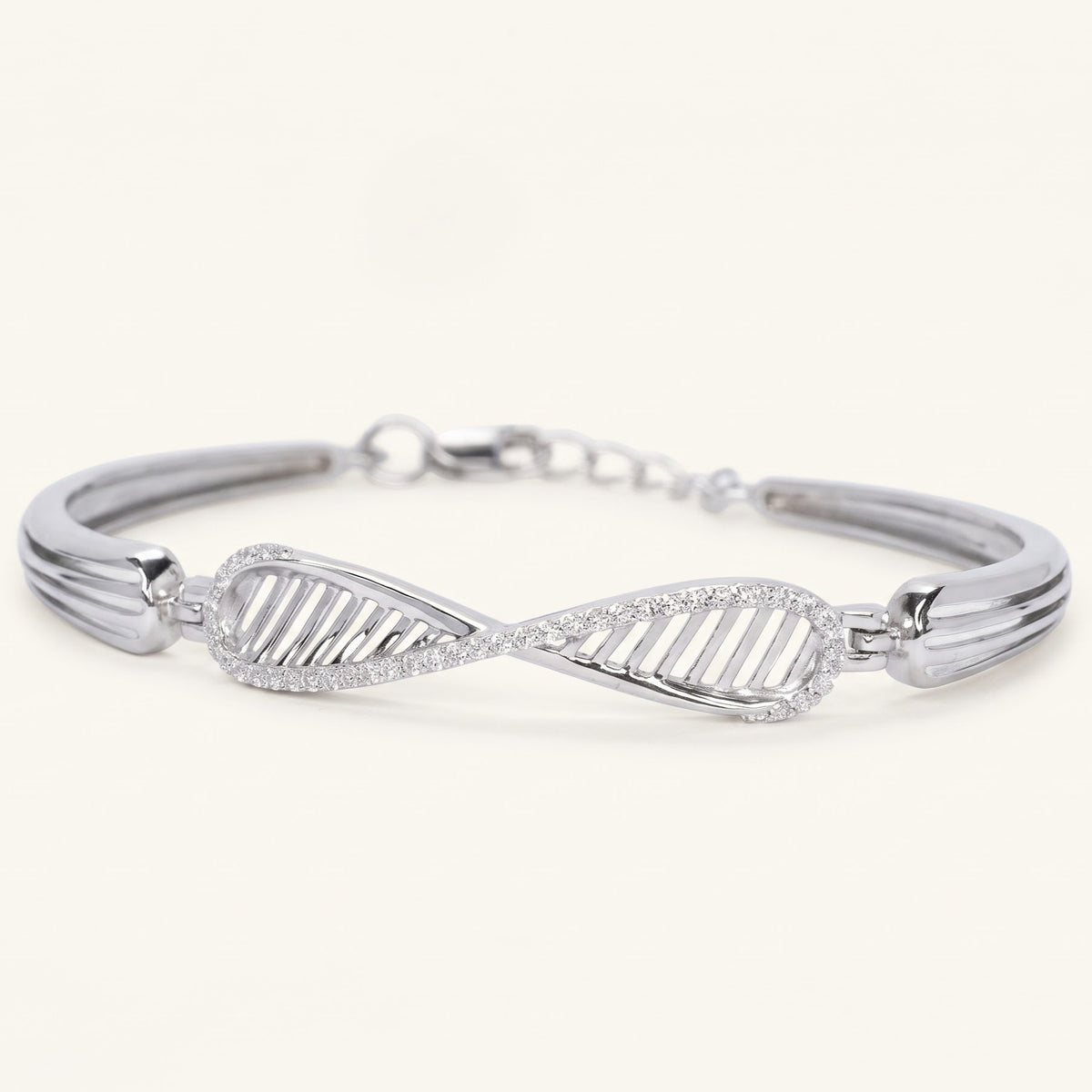 Infinity Twist Pavé Bracelet – Elegant Statement Bracelet