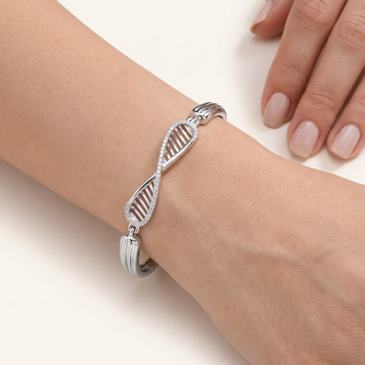 Infinity Twist Pavé Bracelet – Elegant Statement Bracelet