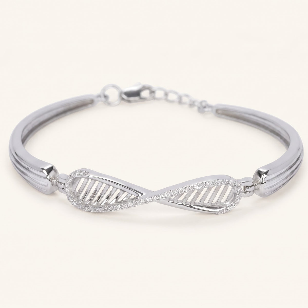 Infinity Twist Pavé Bracelet – Elegant Statement Bracelet
