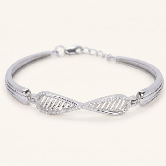 Infinity Twist Pavé Bracelet – Elegant Statement Bracelet