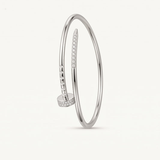 Sculpted Pavé Nail Cuff Bracelet | Modern Statement Jewellery