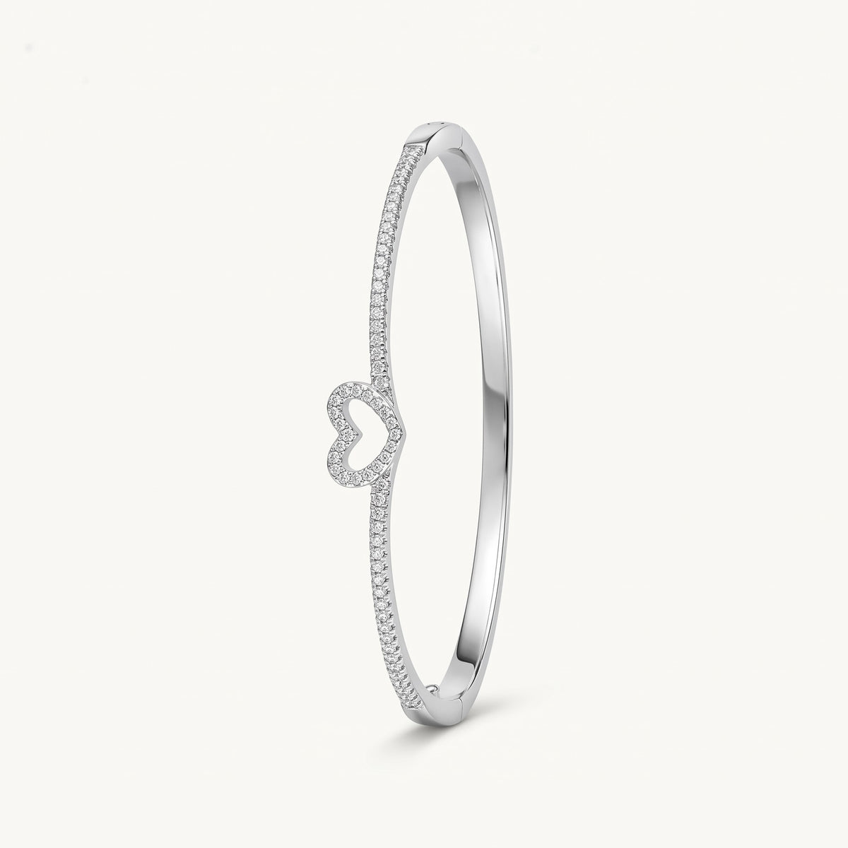 Heart Crystal Bangle Bracelet for Women – Elegant Love Design