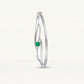 Elegant Silver Green Stone Bangle Bracelet