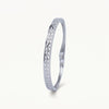 Elegant Floral Crystal Bangle Bracelet – Silver Tone Pavé Statement Jewelry