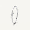 Elegant Anchor Arrow Crystal Bangle – Silver-Tone Fashion Bracelet for Women