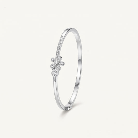 Elegant Anchor Arrow Crystal Bangle – Silver-Tone Fashion Bracelet for Women