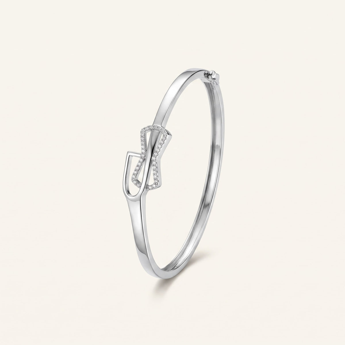 Elegant Infinity Bow Bracelet – Silver Tone