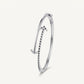 Elegant Arrow Crystal Bangle – Silver-Tone Open Cuff Bracelet
