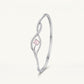 Pink Rose Quartz Inspired Infinity Crystal Bracelet – Silver Tone