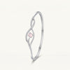Pink Rose Quartz Inspired Infinity Crystal Bracelet – Silver Tone