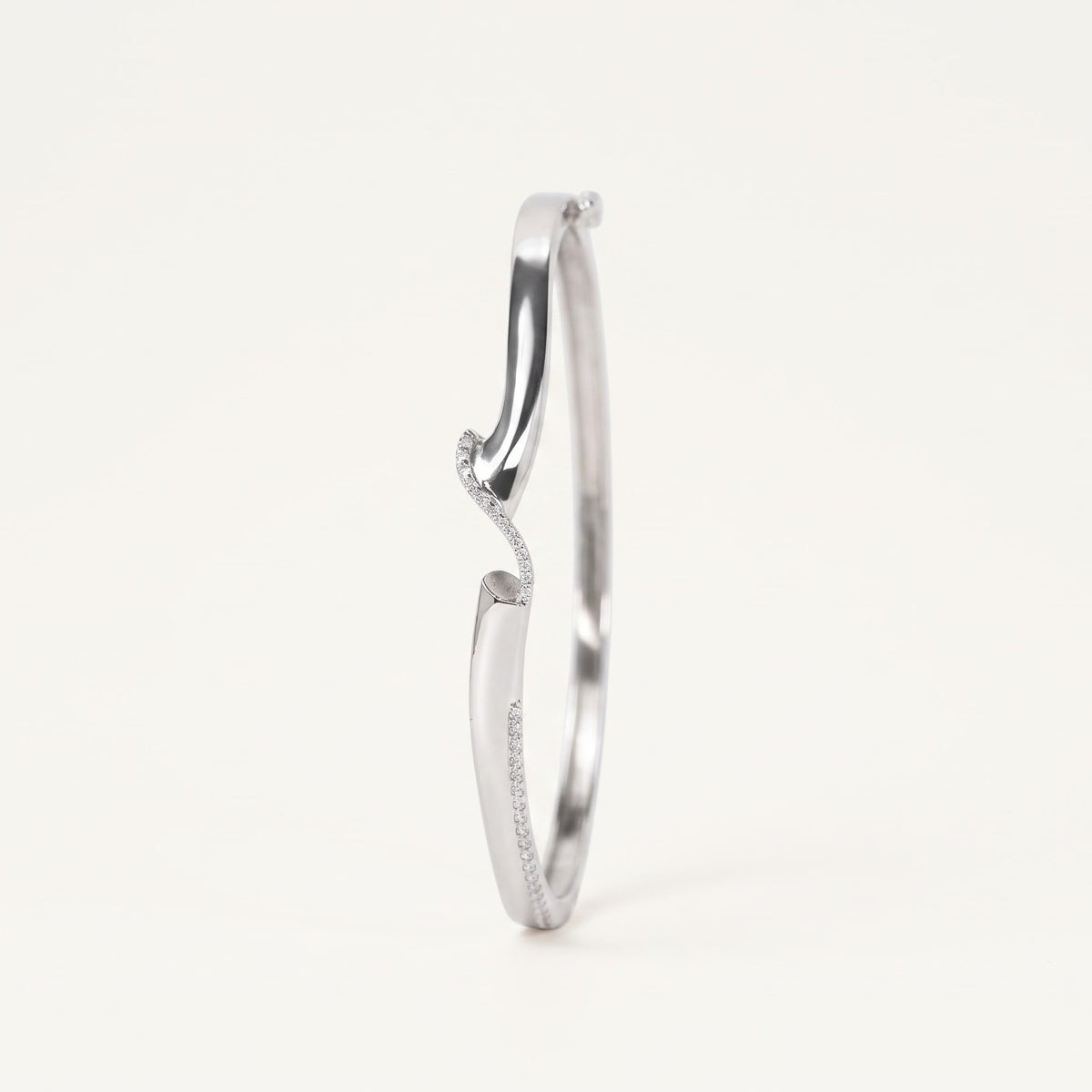 Elegant Wave Pavé Cuff Bracelet