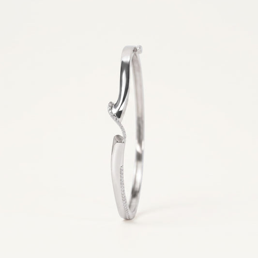 Elegant Wave Pavé Cuff Bracelet