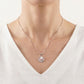 Elegant Pearl Floral Pendant Necklace – Pink Enamel Round Necklace for Women