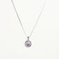 Elegant Pearl Floral Pendant Necklace – Pink Enamel Round Necklace for Women