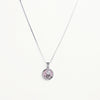Elegant Pearl Floral Pendant Necklace – Pink Enamel Round Necklace for Women