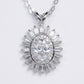 Oval Halo Crystal Statement Necklace