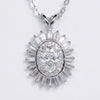 Oval Halo Crystal Statement Necklace