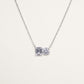 Elegant Silver Double-Cut Gemstone Pendant Necklace