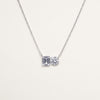 Elegant Silver Double-Cut Gemstone Pendant Necklace