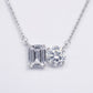 Elegant Silver Double-Cut Gemstone Pendant Necklace