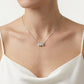 Elegant Silver Double-Cut Gemstone Pendant Necklace