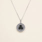 Elegant Silver Bird Nest Black Gemstone Pendant Necklace
