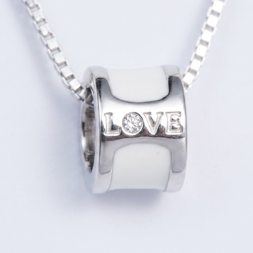 Elegant Silver LOVE Pendant Necklace