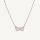 Rose Gold Infinity Pendant Necklace with Sparkling Stones