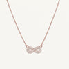 Rose Gold Infinity Pendant Necklace with Sparkling Stones
