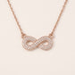 Rose Gold Infinity Pendant Necklace with Sparkling Stones
