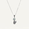 Silver Cat Pendant Necklace with Turquoise Eyes