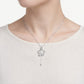 Elegant Flower Pearl Pendant Necklace – Silver Tone