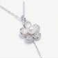 Elegant Flower Pearl Pendant Necklace – Silver Tone