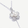 Elegant Flower Pearl Pendant Necklace – Silver Tone