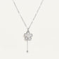 Elegant Flower Pearl Pendant Necklace – Silver Tone