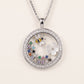 Elegant Silver Floral Garden Pendant Necklace with Colorful Stones