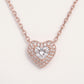 Rose Gold Heart Necklace with Sparkling Crystal Pendant